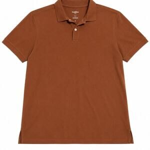 Goodfellow & Co Mens L Rust Brown Every Wear Polo Shirt Preppy‎ Short Sleeve